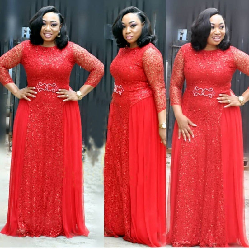 Dresses Lace Navy Blue Red