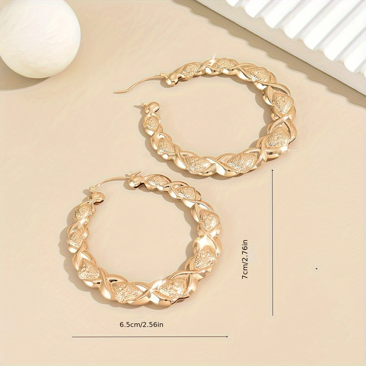 Sina Luxurious Large Fashion Gold hoop earring exquisite for any occassion