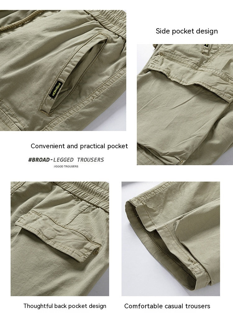 Cropped Pants Men's Loose Cargo Shorts Men's Korean-style Fashionable Casual Pants