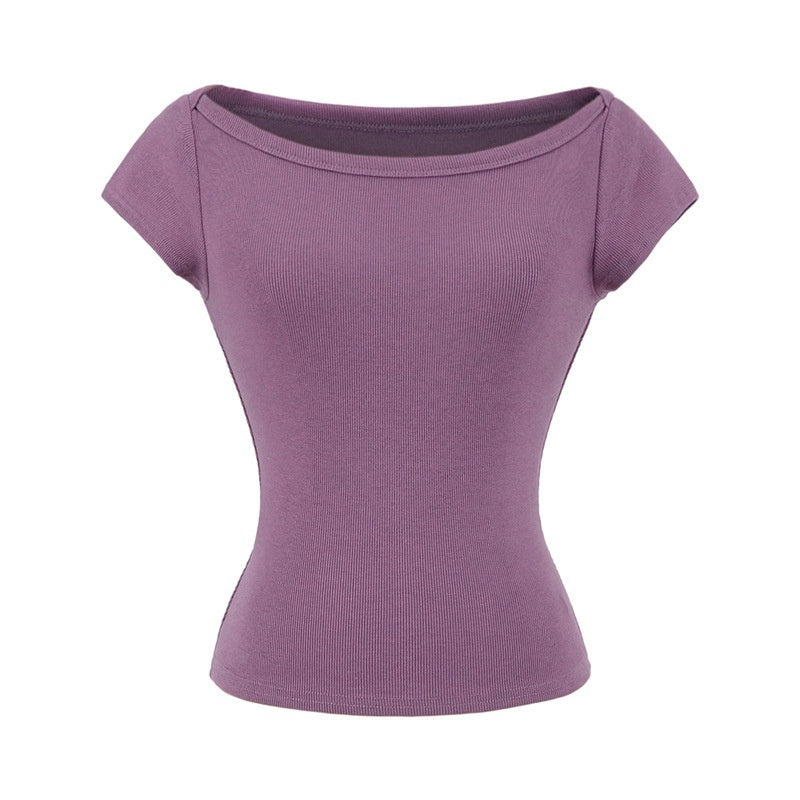 Boat Neck Short Sleeved T-shirt