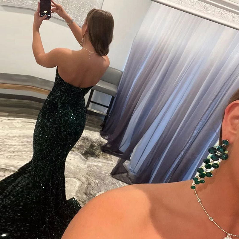 Le-Eva Sequin Evening Dresses For Women Formal Long Prom Party Gowns