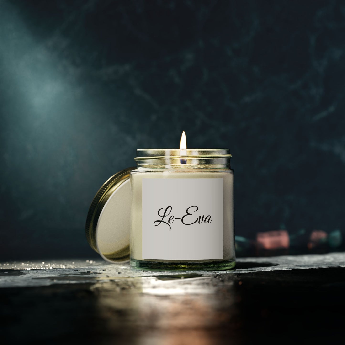 Le-Eva Coconut Apricot Scented Candle - Relaxing Aromatherapy (4oz, 9oz)
