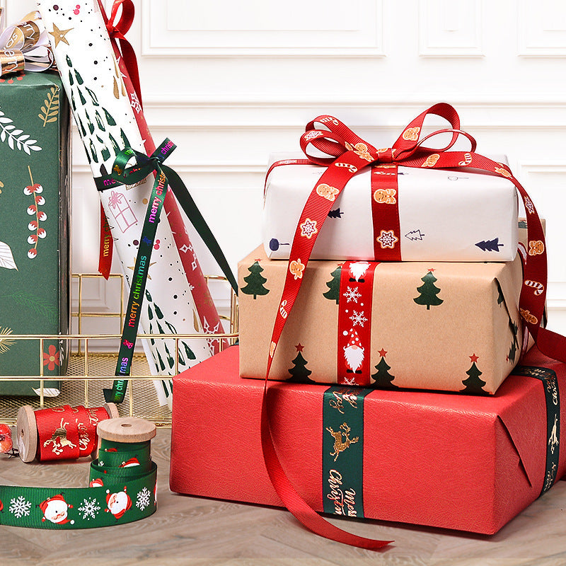 Polyester Christmas Scene Decoration Ribbon