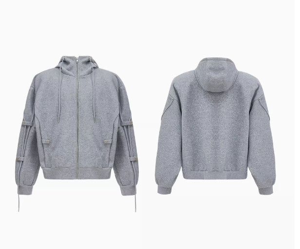 Three-dimensional Deconstruction Drawstring Design Loose Hooded Sweater Heavy High-grade Lazy Casual Suit