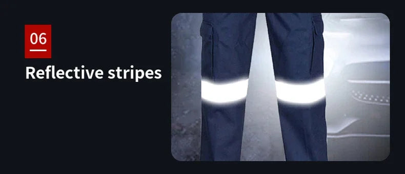 100% Cotton Hi Vis Men Work Pants with Reflective Stripes Work Trousers with Reflective Tape Hi Vis Workwear