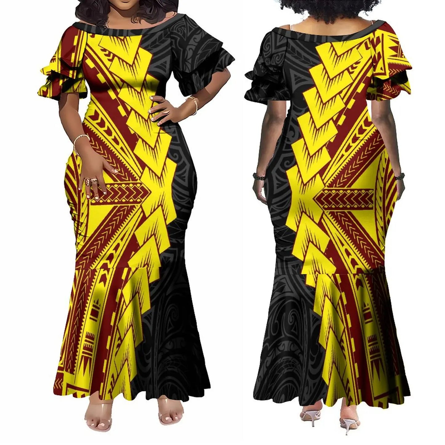 Fishtail Island Dress & Matching Hawaiian Men Shirt