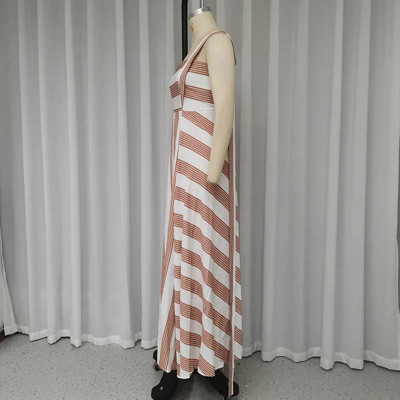 Fashion Striped Comfortable Long Dress