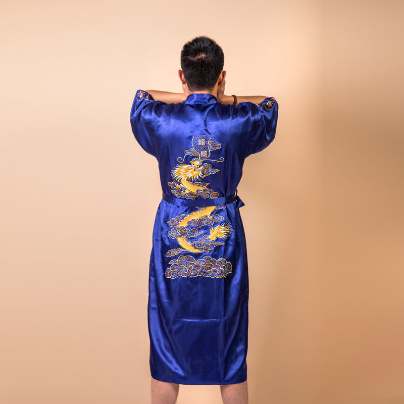 Single-sided Dragon Nightgown Loose Long Men