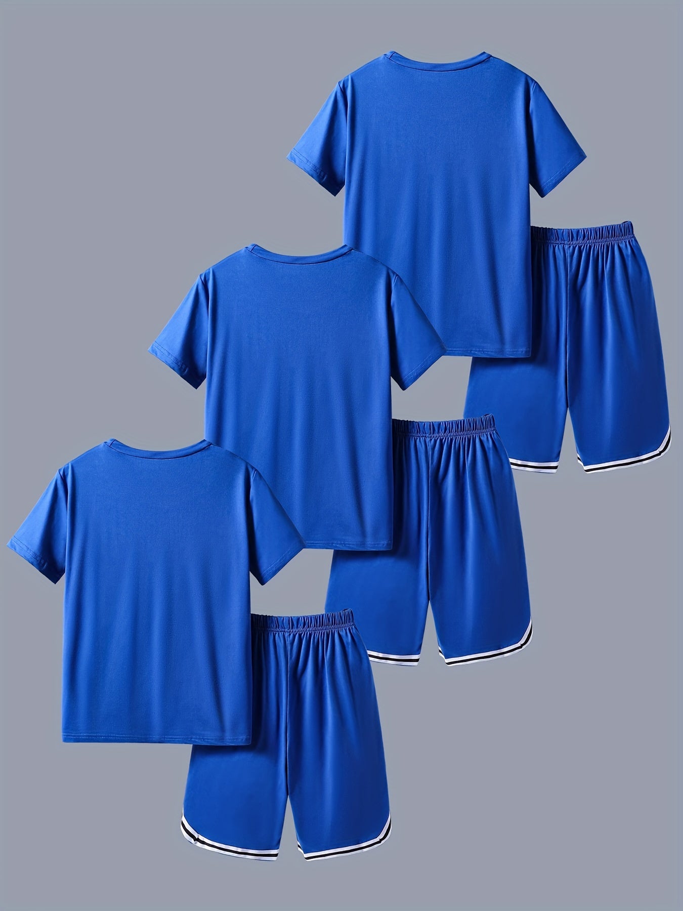 Random 1 Set - Boy's Fashion Co Ord Set With CHICAGO 23 Design Print, Comfy Short Sleeve T-shirt & Versatile Cozy Shorts Set, Ideal For Daily And Outdoor Wear