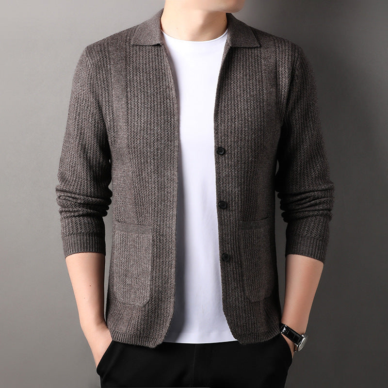 Knitted Cardigan for Young Men Sweater
