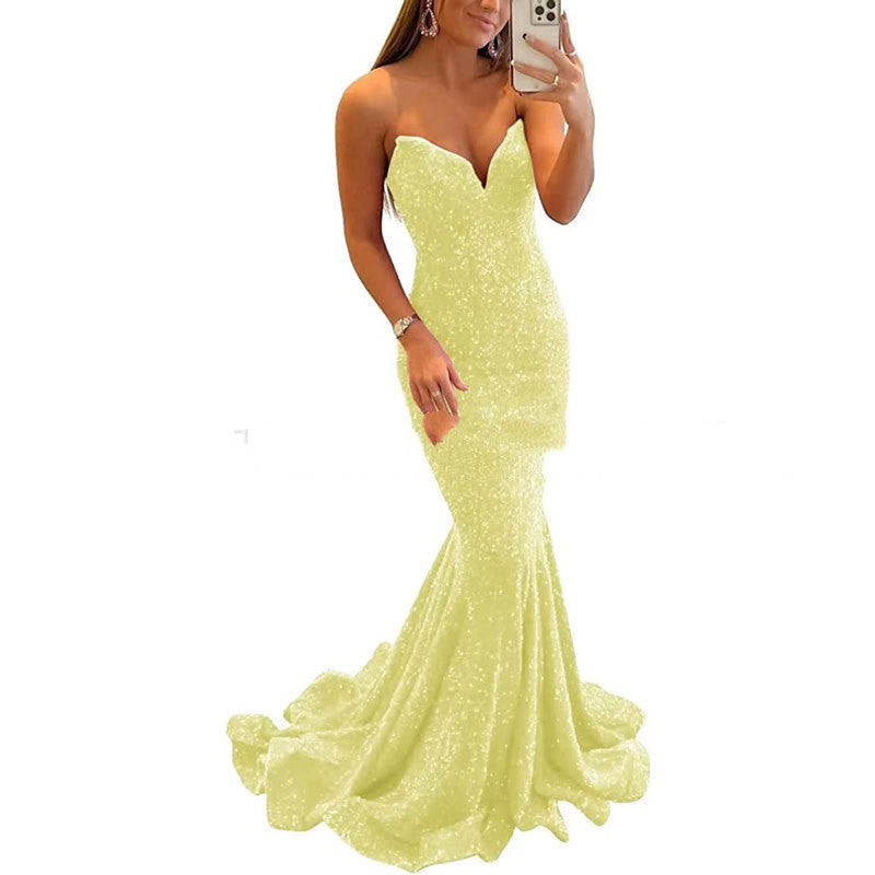 Mele Sequin Evening Dresses For Women Formal Sexy Long Prom Party Gowns