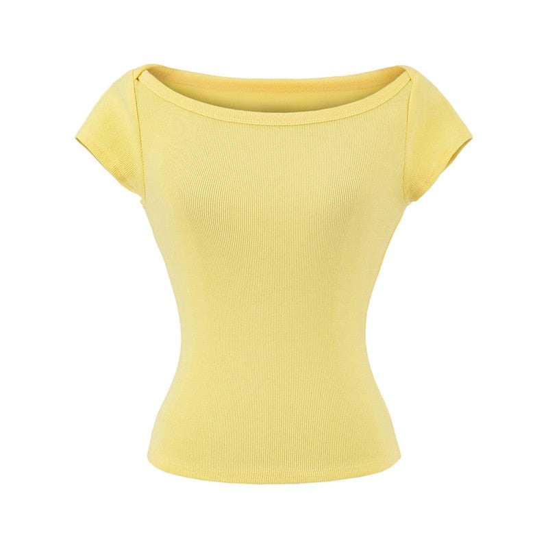 Boat Neck Short Sleeved T-shirt