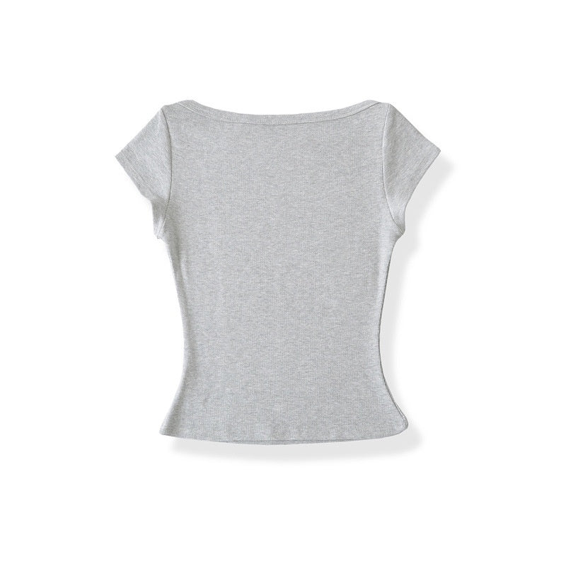 Boat Neck Short Sleeved T-shirt