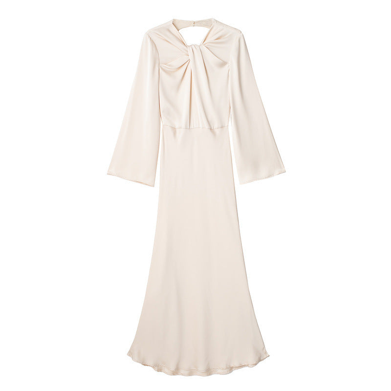 Backless Satin Textured Dresses For Women