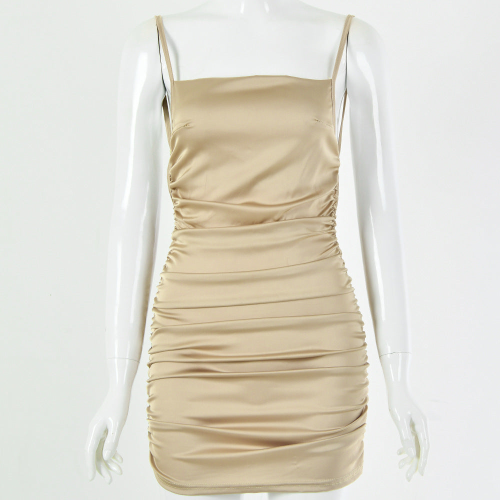 Sexy Backless Lace Up Hip Dress