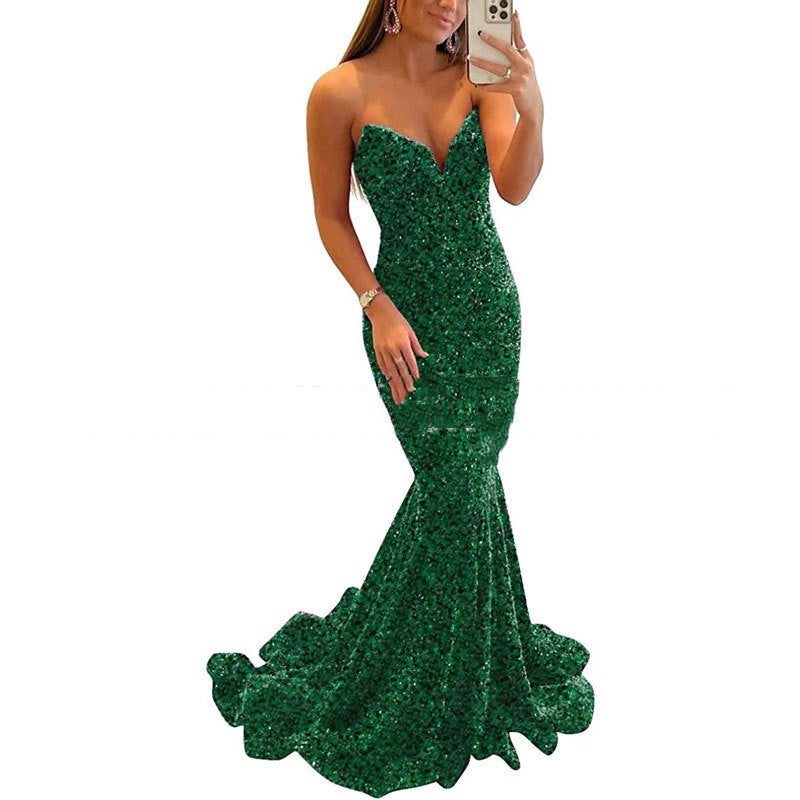 Le-Eva Sequin Evening Dresses For Women Formal  Long Prom Party Gowns