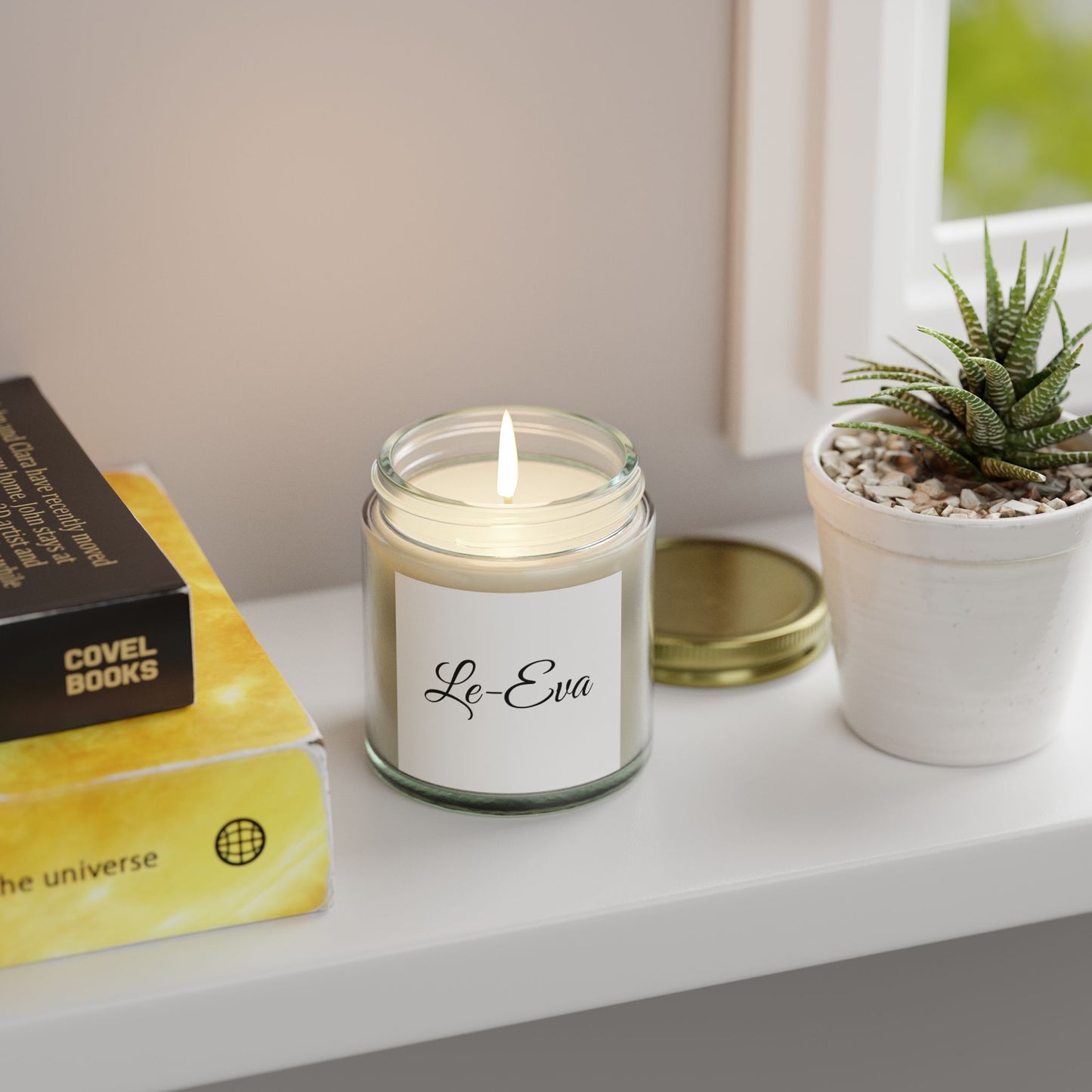 Le-Eva Coconut Apricot Scented Candle - Relaxing Aromatherapy (4oz, 9oz)