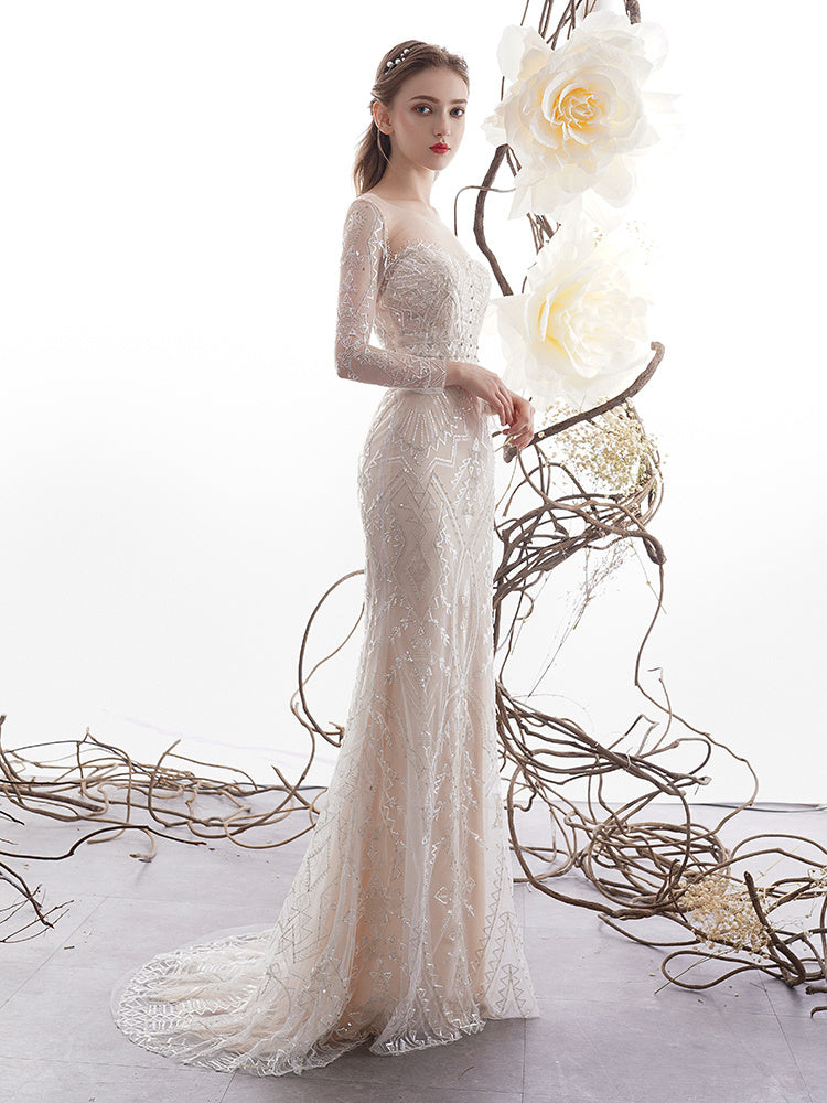 Women's Fashion Le-Eva Fishtail Long Sleeve Wedding Dresses