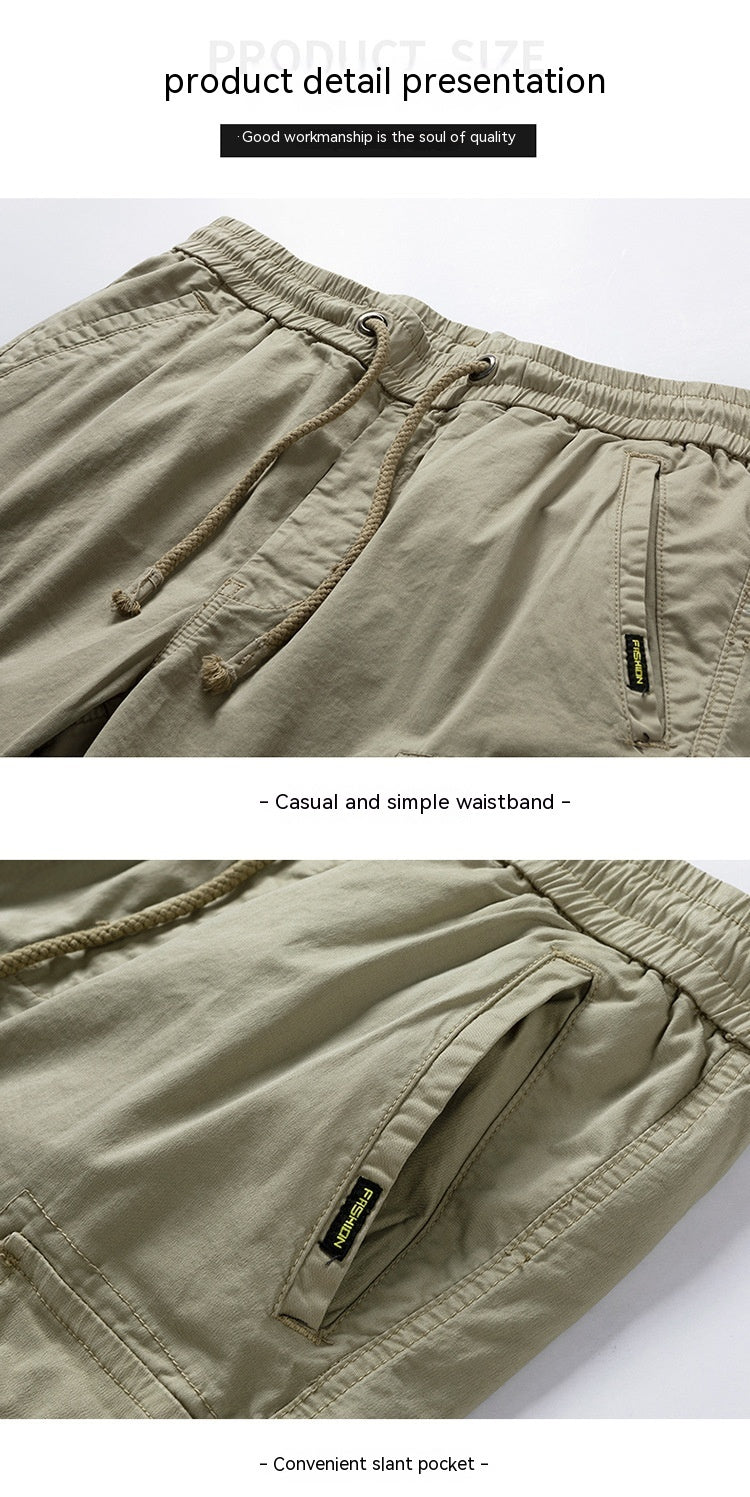Cropped Pants Men's Loose Cargo Shorts Men's Korean-style Fashionable Casual Pants