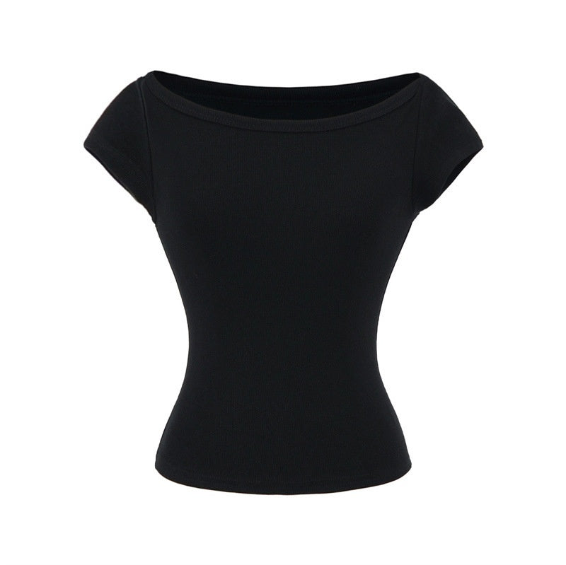 Boat Neck Short Sleeved T-shirt