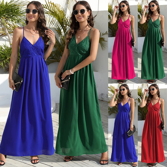 Summer Lace Cross Strap Dress