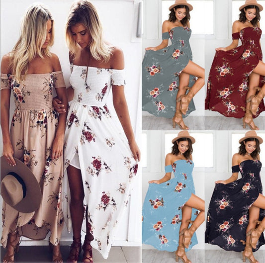 Le-Eva long dress women Off shoulder beach summer dresses