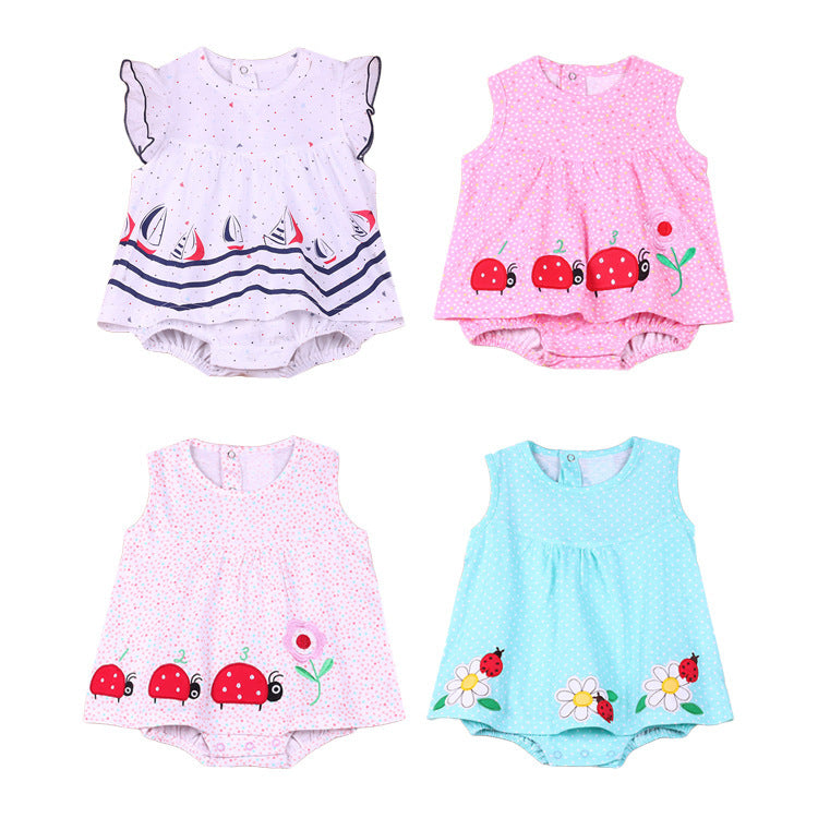 Girls Dress Summer Summer Summer Baby Princess Dress Skirt Skirt Conjoined 0-1 Years Old Female Baby Summer