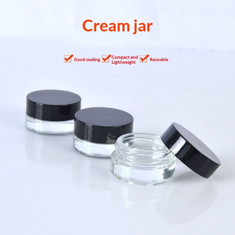 Clear Cream Jar Cosmetic Bottle Sample Size