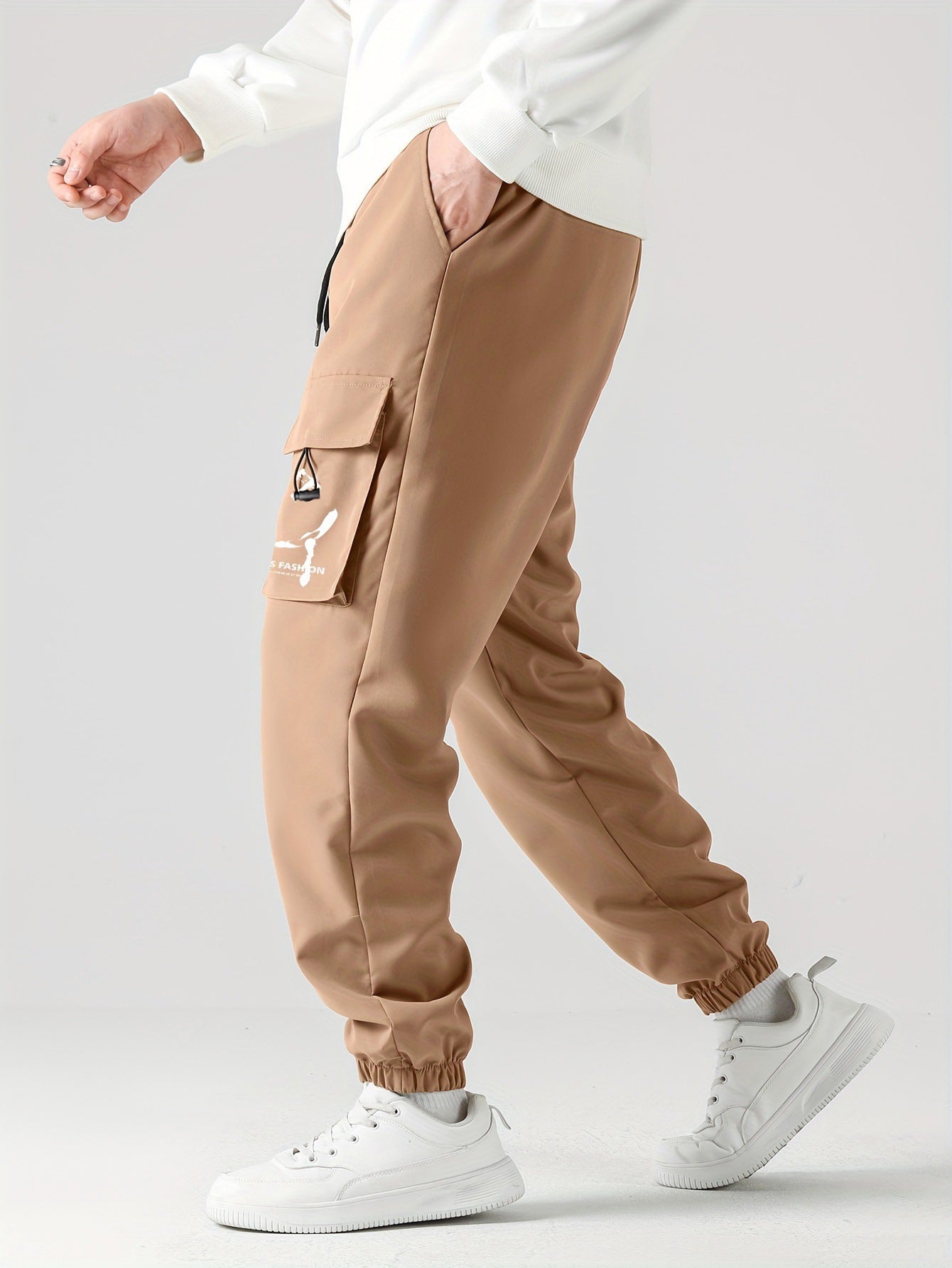 Straight Ankle Tied Wear-resistant Overalls Casual Pants