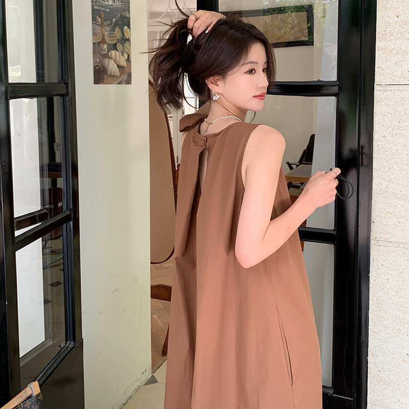 Women's French Sleeveless Dress Summer