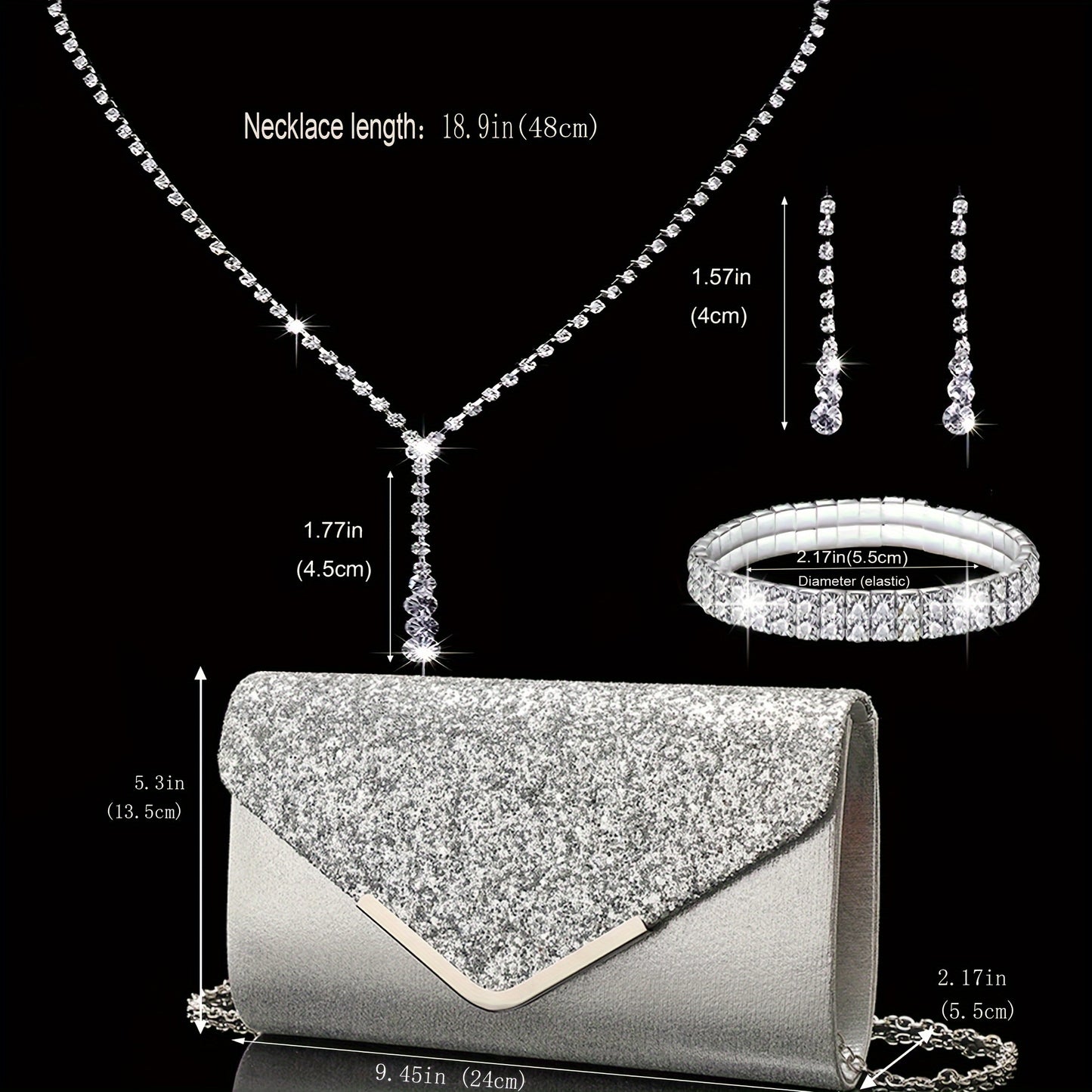 FAB-UR Elegant Set - Necklace Earrings Bracelet set to beautify your self