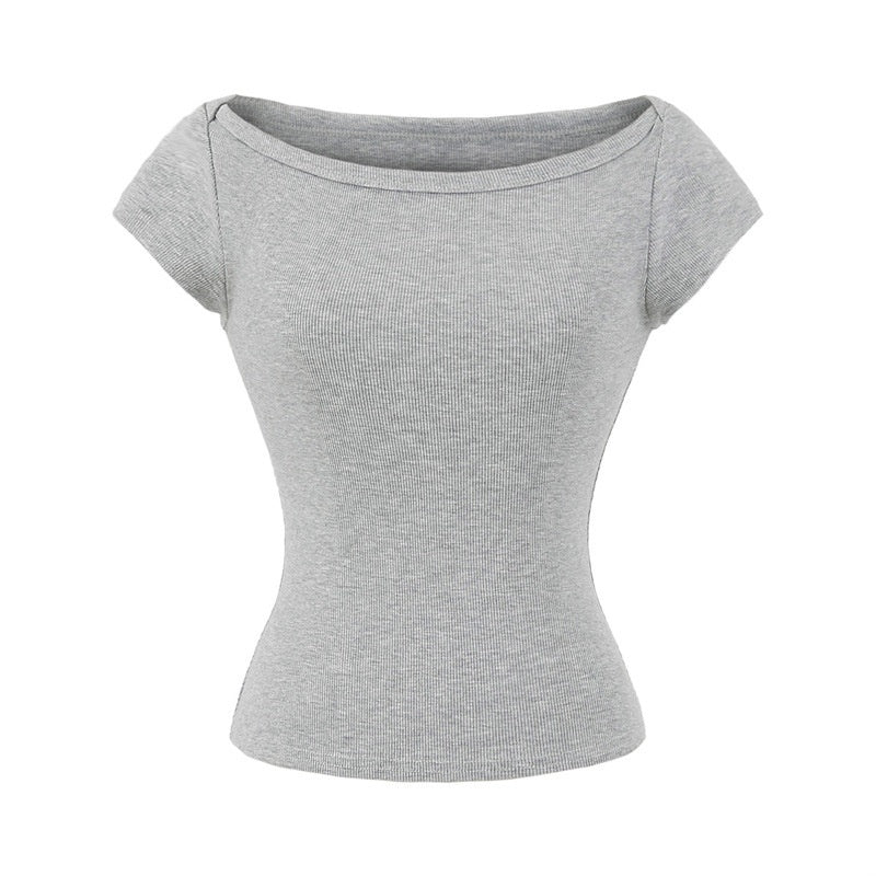 Boat Neck Short Sleeved T-shirt