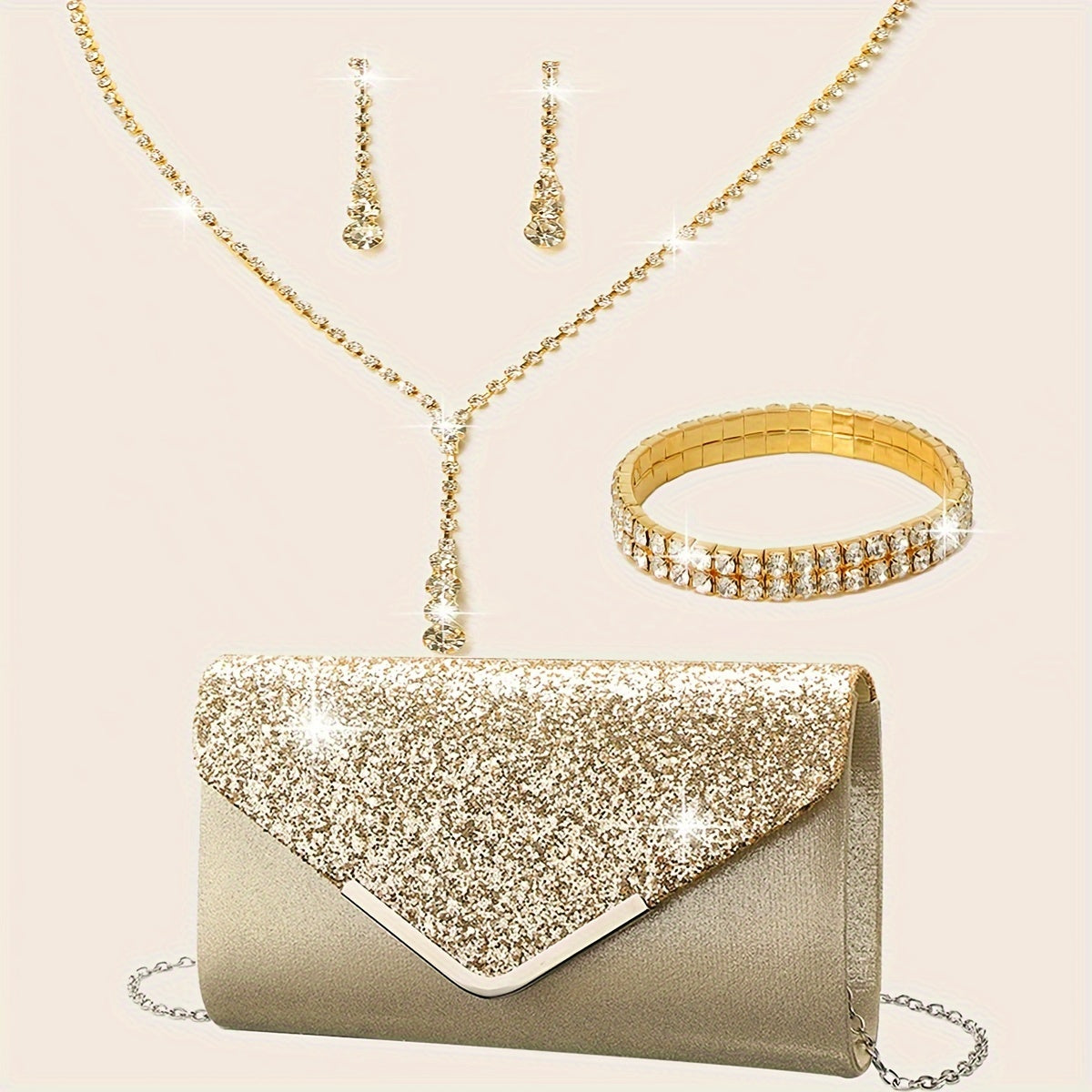 FAB-UR Elegant Set - Necklace Earrings Bracelet set to beautify your self