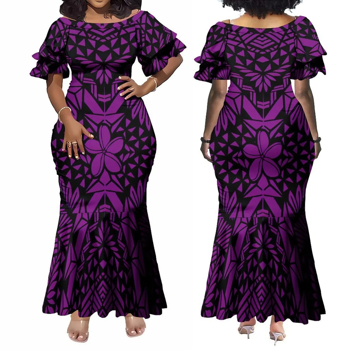 Fishtail Island Dress & Matching Hawaiian Men Shirt