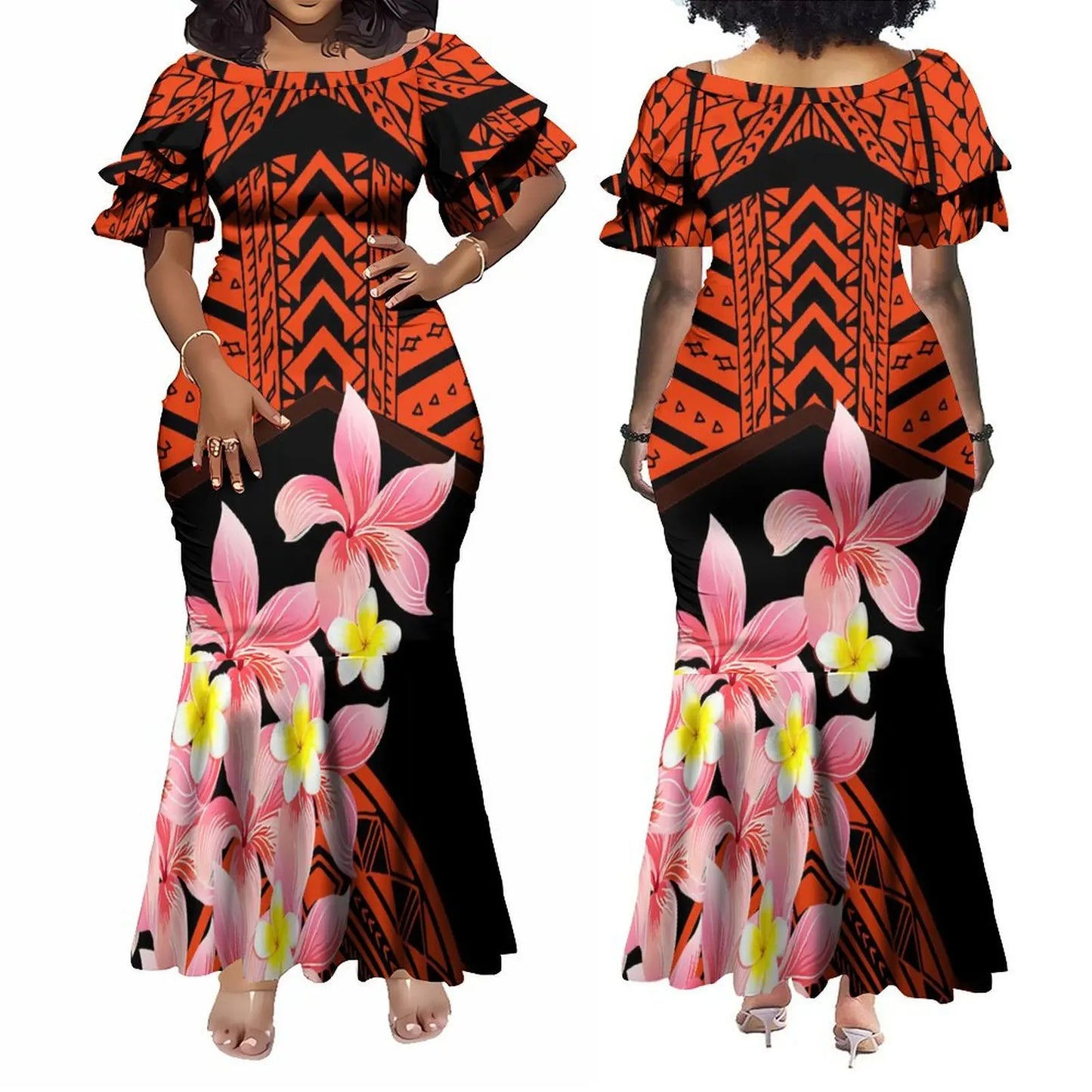 Fishtail Island Dress & Matching Hawaiian Men Shirt