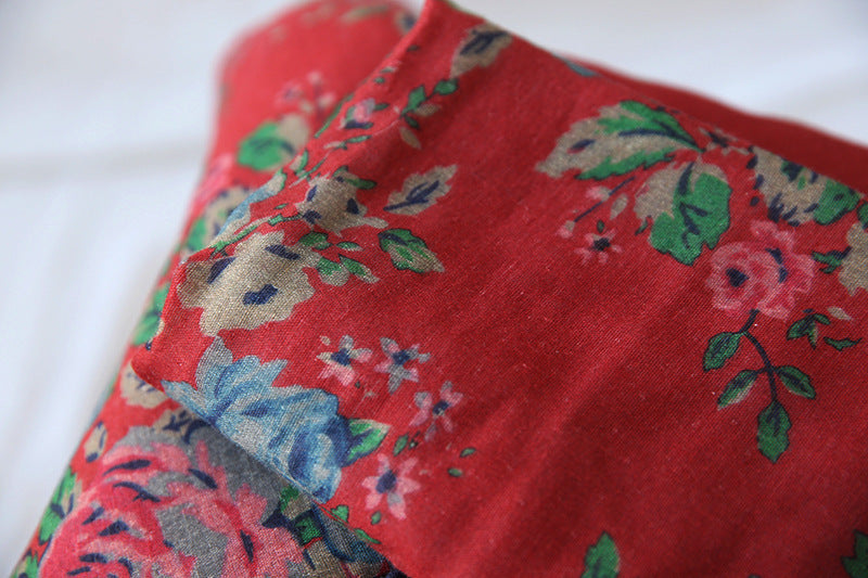 Winter Cotton And Linen Women Retro Art Floral Print Cotton Clothing Cotton Coat