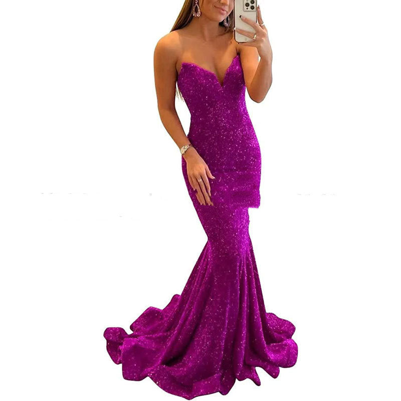 Brigitte Sequin Formal Sexy Long Prom Party Gowns
