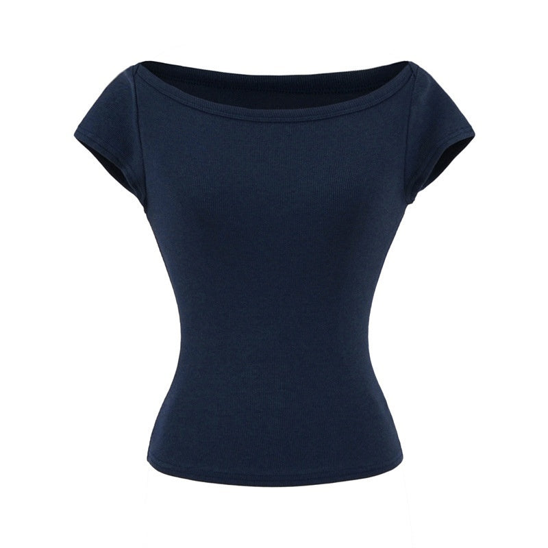 Boat Neck Short Sleeved T-shirt