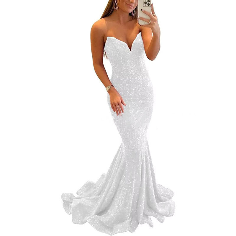 Brigitte Sequin Formal Sexy Long Prom Party Gowns